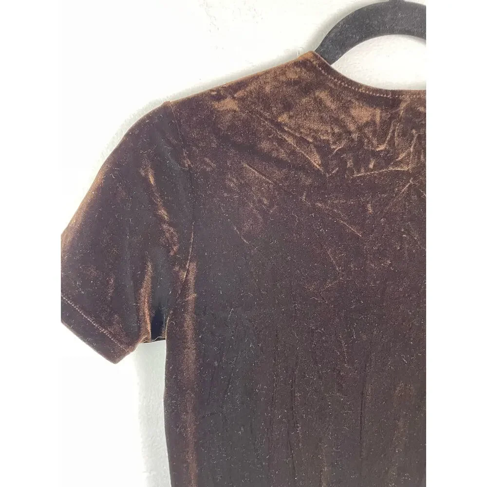 J.Crew Velvet Y2K Dress‎ Womens Small Brown Short Preppy Academia Mini Dress